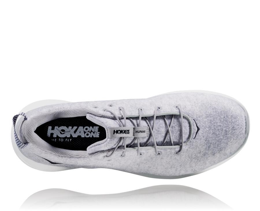 Hoka One One Koşu Ayakkabısı Erkek Gri - Hupana Flow Wool - UK8964120